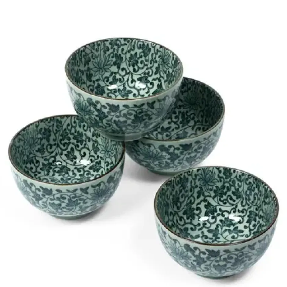 Bowl Sets^MIYA Company Antique Green Karakusa 5" Bowl Set At Miya