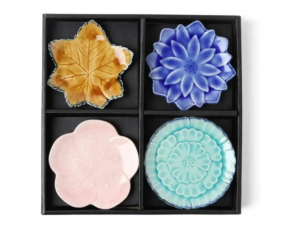 Plate Sets^MIYA Company Leaf & Flower 4.75" Plate Set