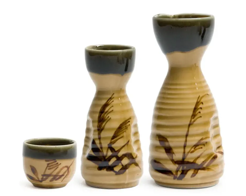 Sake Bottles & Cups^MIYA Company Oribe Sasa 4 Oz. Sake Bottle